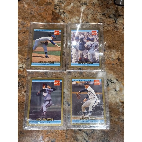 Vintage 1992 DonRuss Nolan Ryan Coca Cola Baseball cards- Set of 4 - Picture 1 of 9